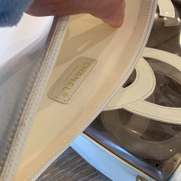 CHANEL Beach🏝️Clear Vinyl Triple CC Logo Transparent XL Shoulder Beach Tote Bag - Picture 5 of 16